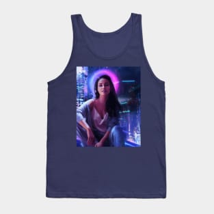 Cyberpunk Neon Girl Tank Top